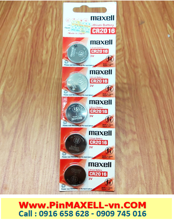 COMBO Vỉ 5viên Pin Maxell CR2016 chính hãng _Giá chỉ 37.000đ/Vỉ 5viên